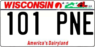 WI license plate 101PNE