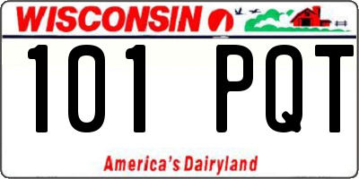 WI license plate 101PQT