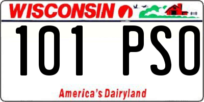 WI license plate 101PSO