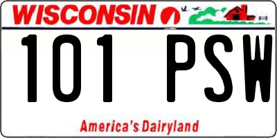 WI license plate 101PSW