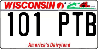 WI license plate 101PTB