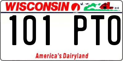 WI license plate 101PTO