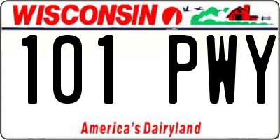 WI license plate 101PWY