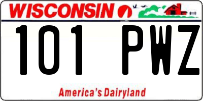 WI license plate 101PWZ