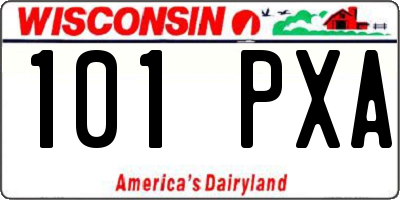 WI license plate 101PXA