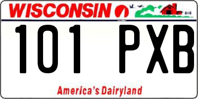 WI license plate 101PXB