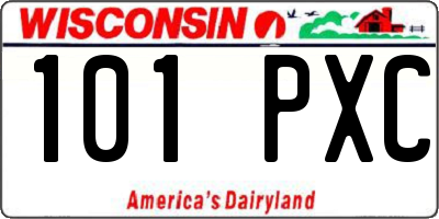 WI license plate 101PXC