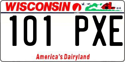 WI license plate 101PXE
