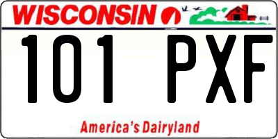 WI license plate 101PXF