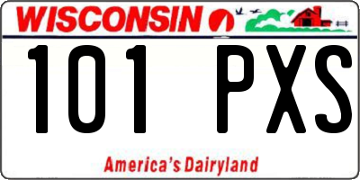 WI license plate 101PXS