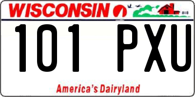 WI license plate 101PXU