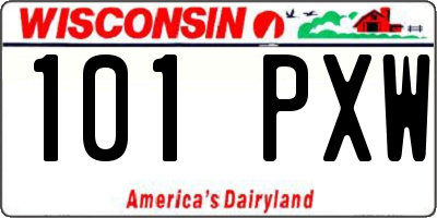 WI license plate 101PXW