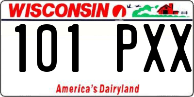 WI license plate 101PXX