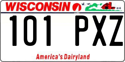 WI license plate 101PXZ