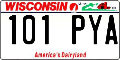 WI license plate 101PYA