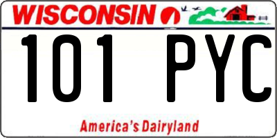 WI license plate 101PYC