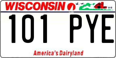 WI license plate 101PYE