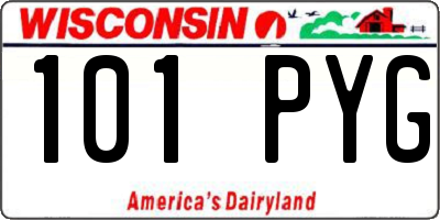 WI license plate 101PYG