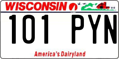 WI license plate 101PYN