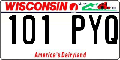 WI license plate 101PYQ
