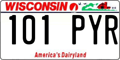 WI license plate 101PYR