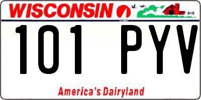 WI license plate 101PYV