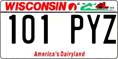 WI license plate 101PYZ