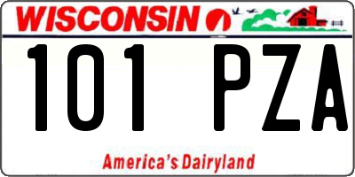 WI license plate 101PZA