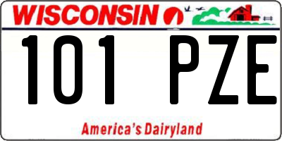 WI license plate 101PZE