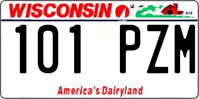 WI license plate 101PZM