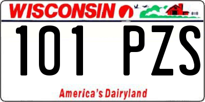 WI license plate 101PZS