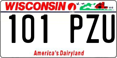 WI license plate 101PZU