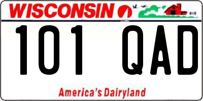 WI license plate 101QAD