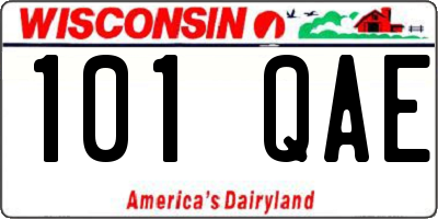 WI license plate 101QAE