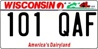 WI license plate 101QAF
