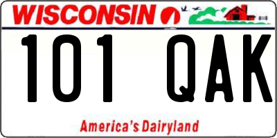 WI license plate 101QAK