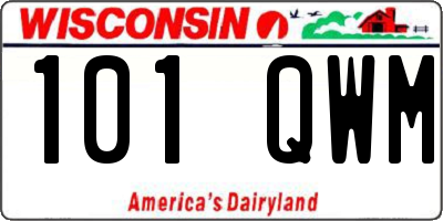 WI license plate 101QWM