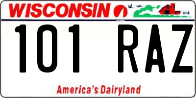 WI license plate 101RAZ
