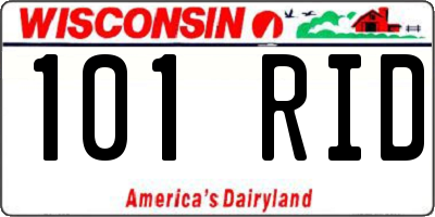WI license plate 101RID