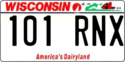 WI license plate 101RNX