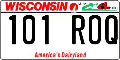 WI license plate 101ROQ