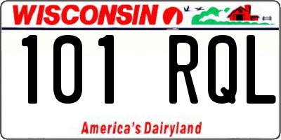 WI license plate 101RQL