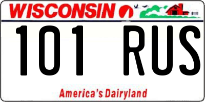 WI license plate 101RUS