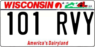 WI license plate 101RVY