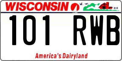 WI license plate 101RWB