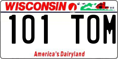 WI license plate 101TOM