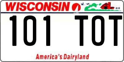 WI license plate 101TOT