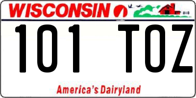 WI license plate 101TOZ