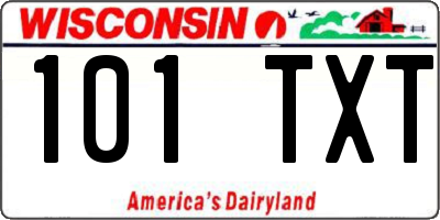 WI license plate 101TXT