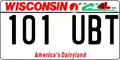 WI license plate 101UBT